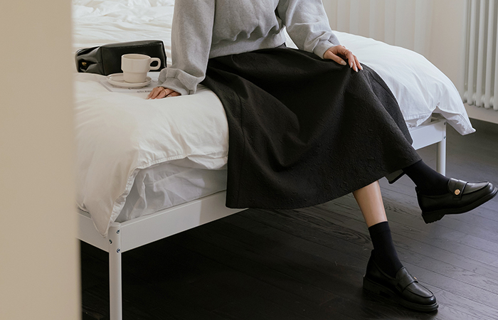 フルライン Aライン ジャカード ロング スカート