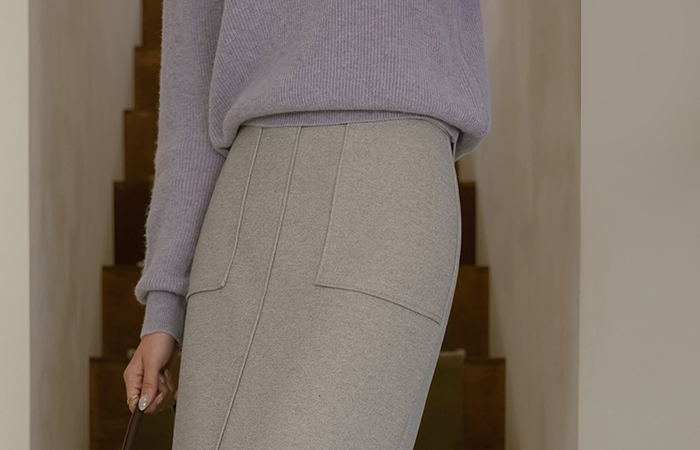 베러댄 ダブル ポケット 分厚い 毛織 スカート