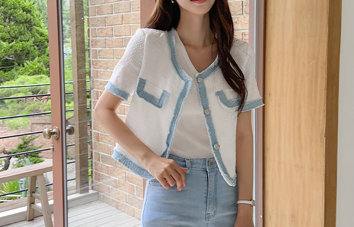 デニム 配色 裏地 ツイード ジャケット