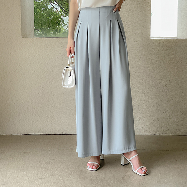 ツー ピンタック ソフト ワイド ロング スレックス