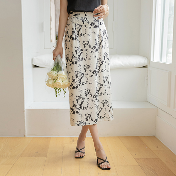 ルビー 捺染 パタン 後面バンド Hライン スカート
