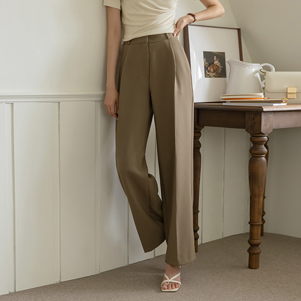 秋 单 ピンタック ロング ワイド スレックス