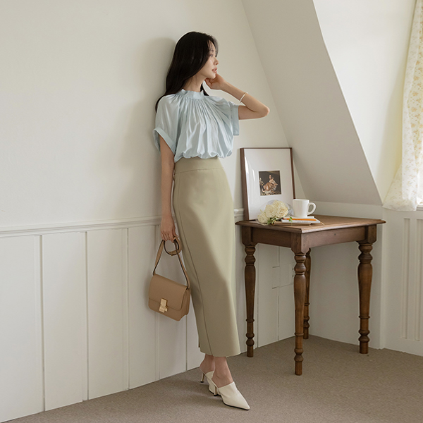 楽な Cheese 弾力 ロング マキシ Hライン スカート