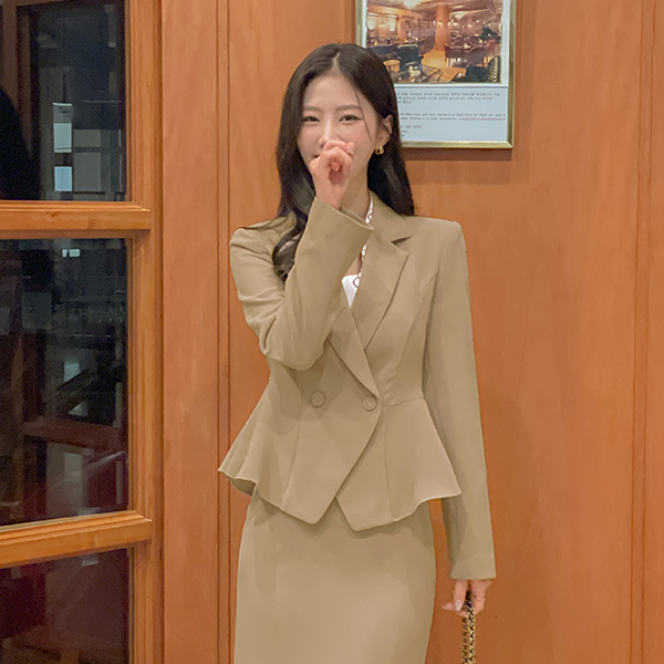 퀸스 ペプラム シルエット Set-up ジャケット