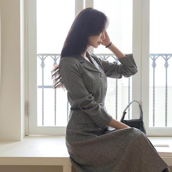 ヘリンボーン ベルト (セット) ワンピース