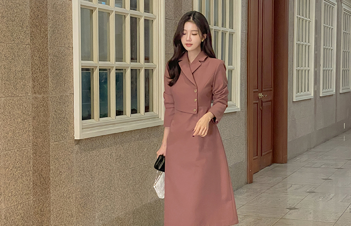 마벨라 起毛 Aライン ボタン ワンピース