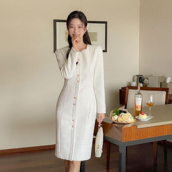 [O:neul] スワン プレミアム ツイード ワンピース (ミニ/ミドルver)