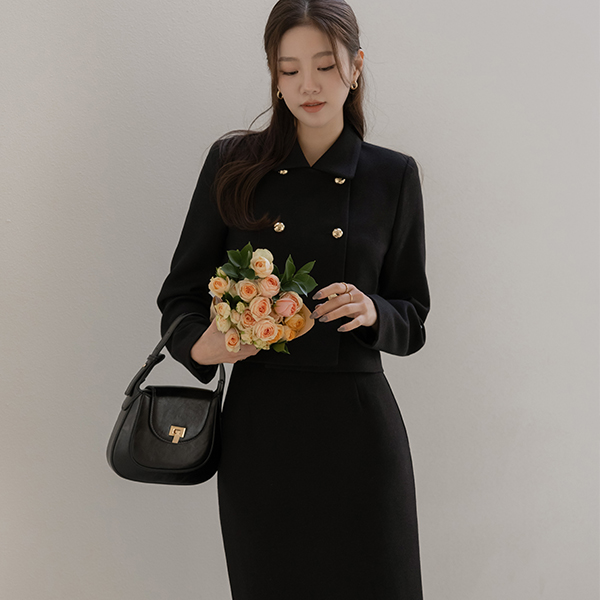 미즈 ダブル ボタン ツイード Set-up ジャケット