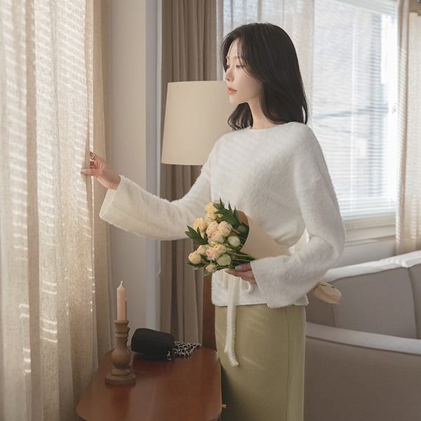 雪花 ナチュラル きれいなフィット 紐 ニット