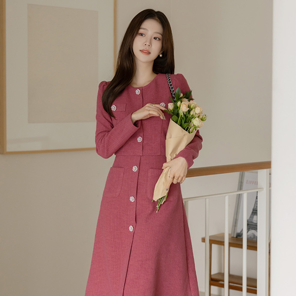 ルーシー ツーピース スタイル ウール ツイード ワンピース