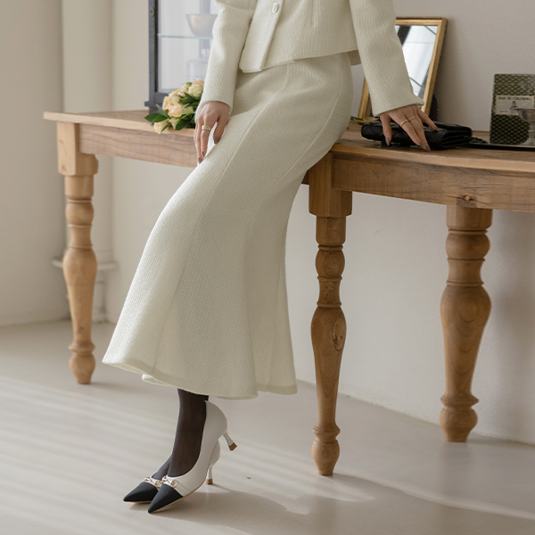 きらっと ウール ツイード マーメイド Set-up スカート