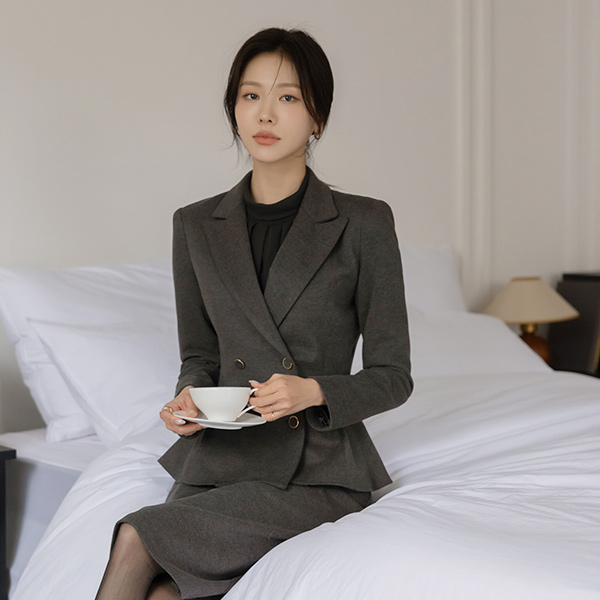 리움 ペプラム ダブルボタン Set-up ジャケット