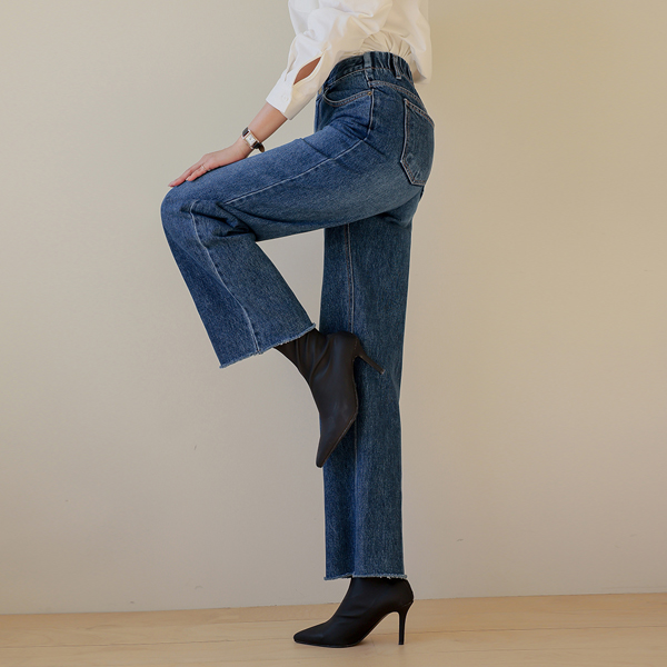 [the Fit Up] 楽な! 高品質 フォーマル ワイド カッティング デニム