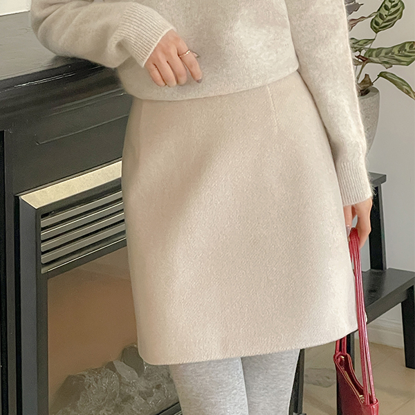 ぽかぽかした 毛織 フォーマル Aライン ミニ スカート