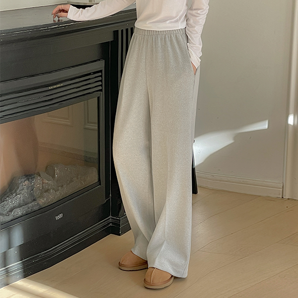 폭닥 コーデュロイ 弾力 起毛 ワイド パンツ