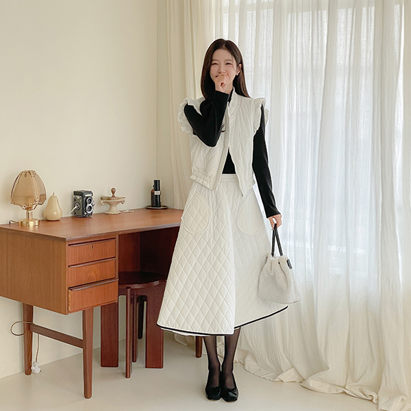 フリル バディング ベスト スカート Set-up