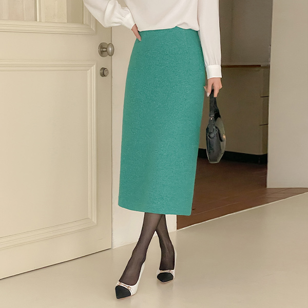 分厚い ウール ツイード 금사 Hライン スカート