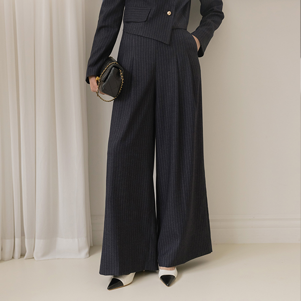 ストライプ 長い脚 ワイドフィット Set-up スレックス