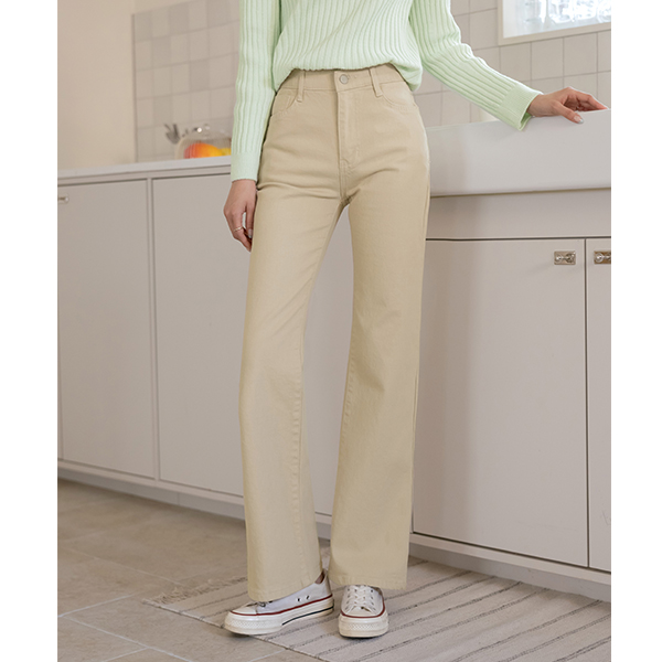 ベリー 隠れた フォーマル ブーツカット コットン パンツ