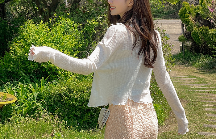ラブリー プリルネック ほっそりした サマー カーディガン