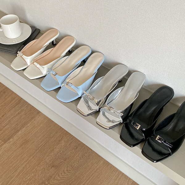 クール サマー バックル ヒール