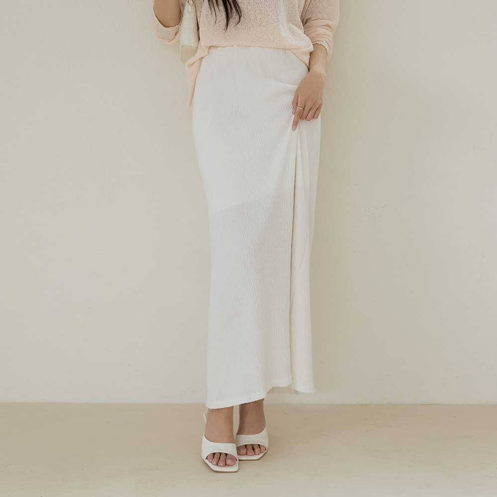 細かく美しい プリーツ バンディング ロング スカート