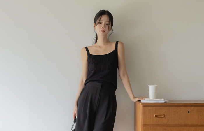 リネン サマー 細かく美しい コール天 袖なし ニット