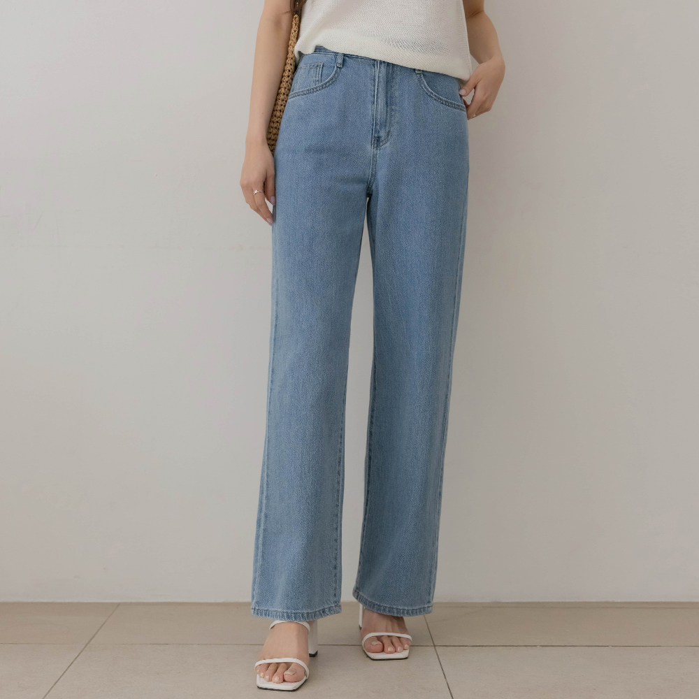 T 後面バンド CHIC デニム パンツ