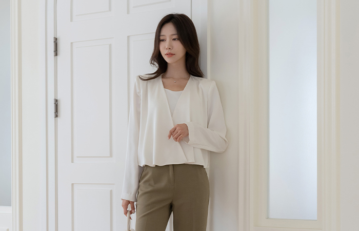 ジェシカ ソフト サテン オープン ジャケット