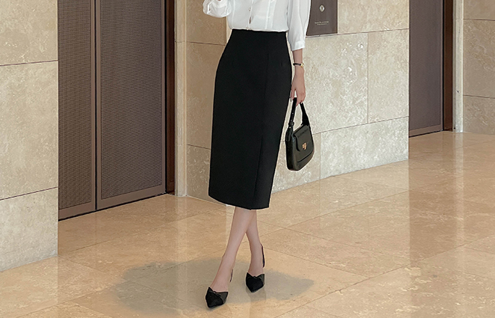 ハイ 옆 切開 Hライン ロング スカート