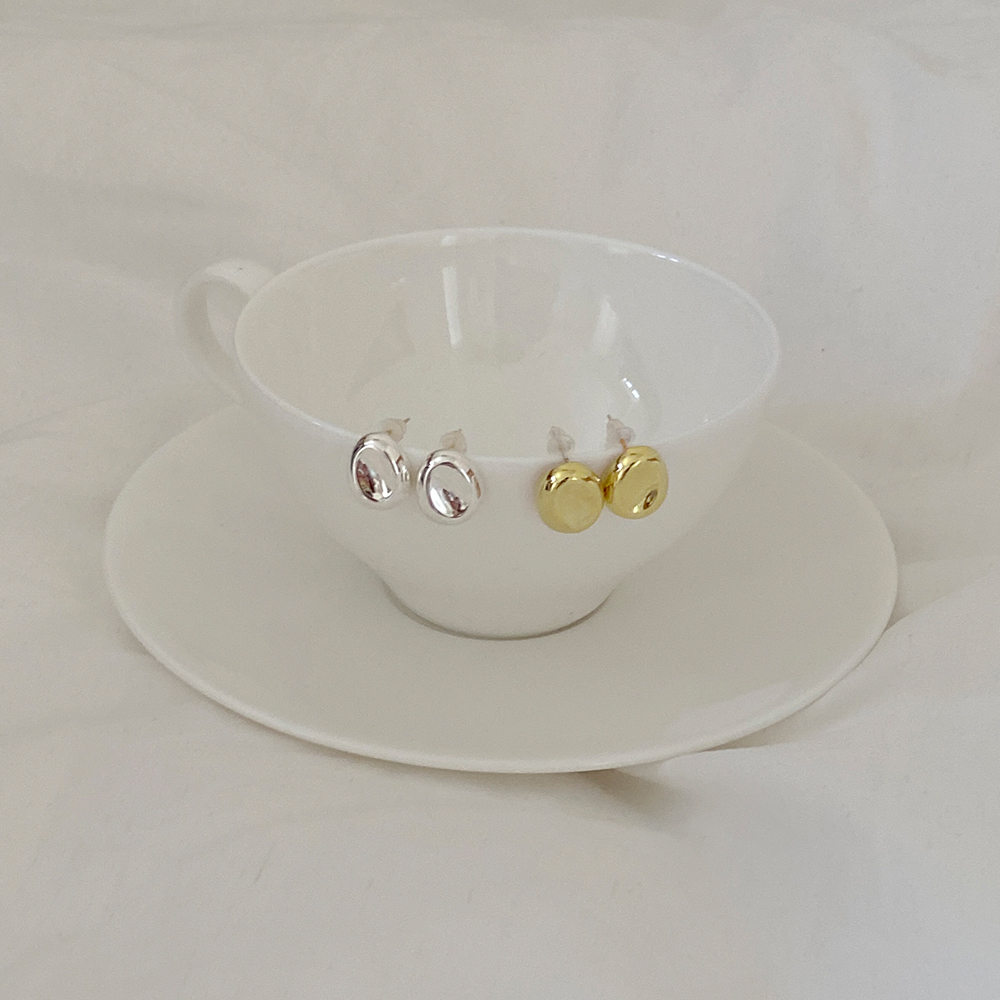 シンプル ラウンド Silver&ゴールド イヤリング