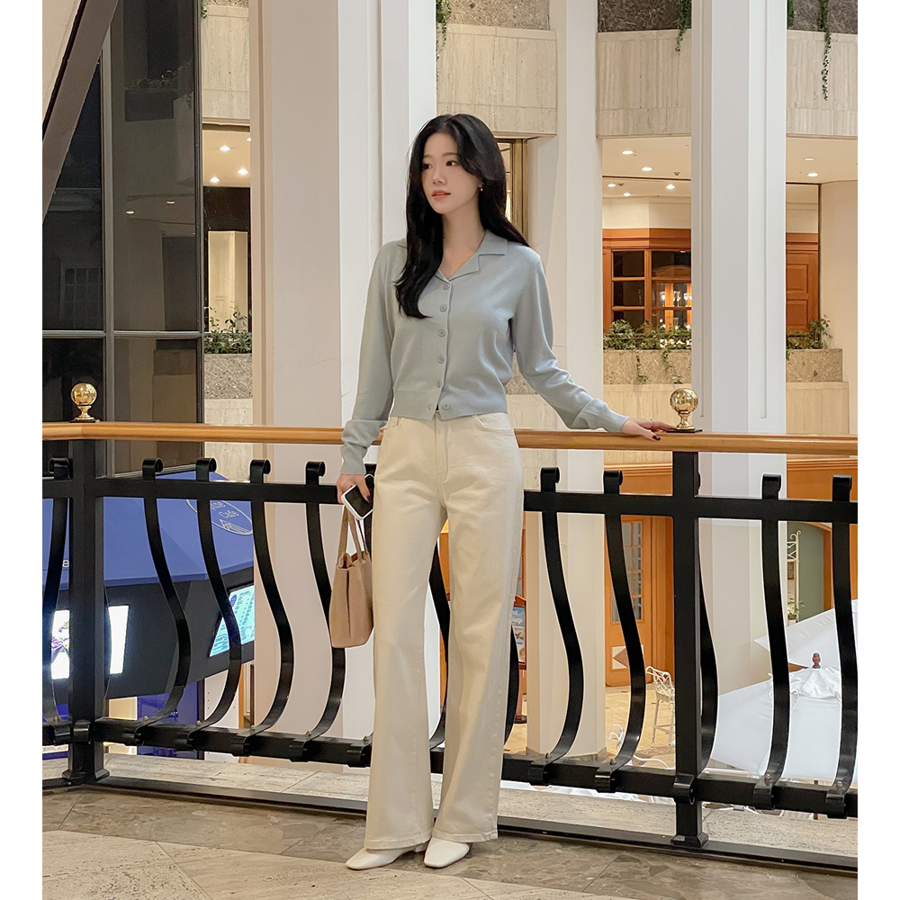 秋 ストレート Stretchy-Waist 弾力 コットン パンツ