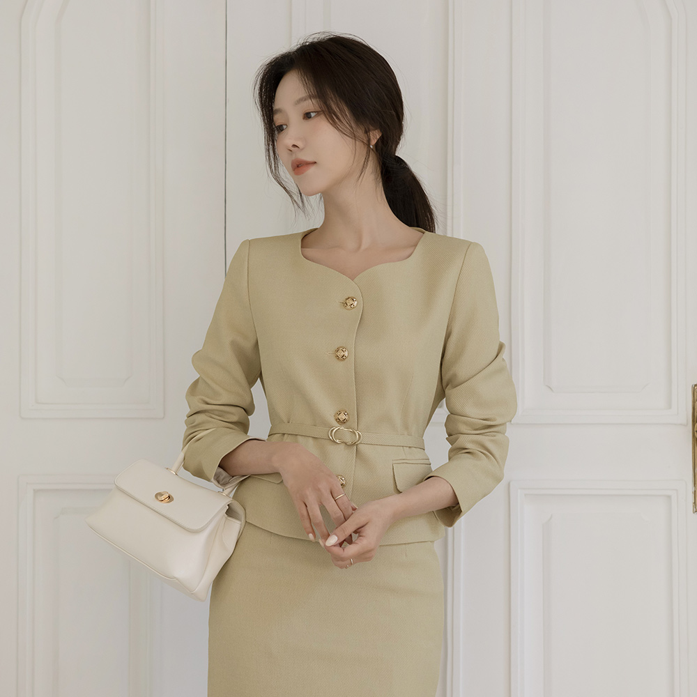 ツイード Set-up ジャケット(+ベルト)