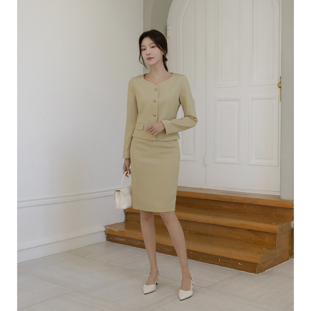 ツイード Hライン Set-up スカート