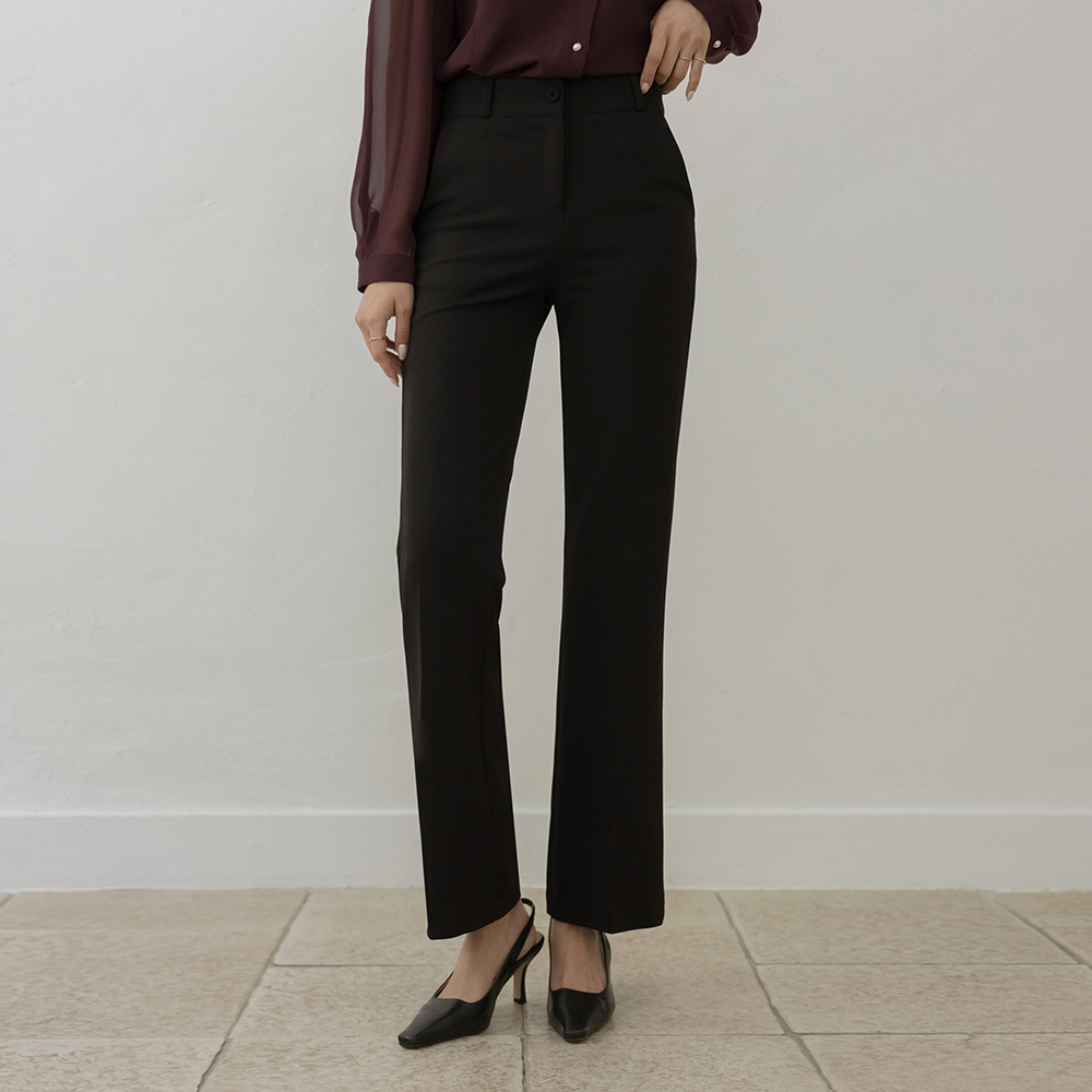 細かく美しい 弾力 隠れた バンディング フォーマル ブーツカット スレックス(fall)