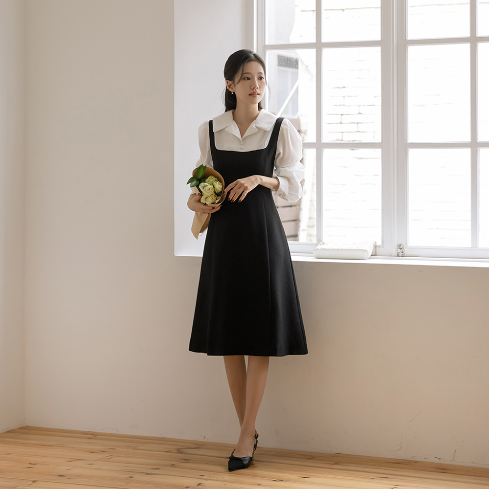 イヤード Aライン ツイード ワンピース