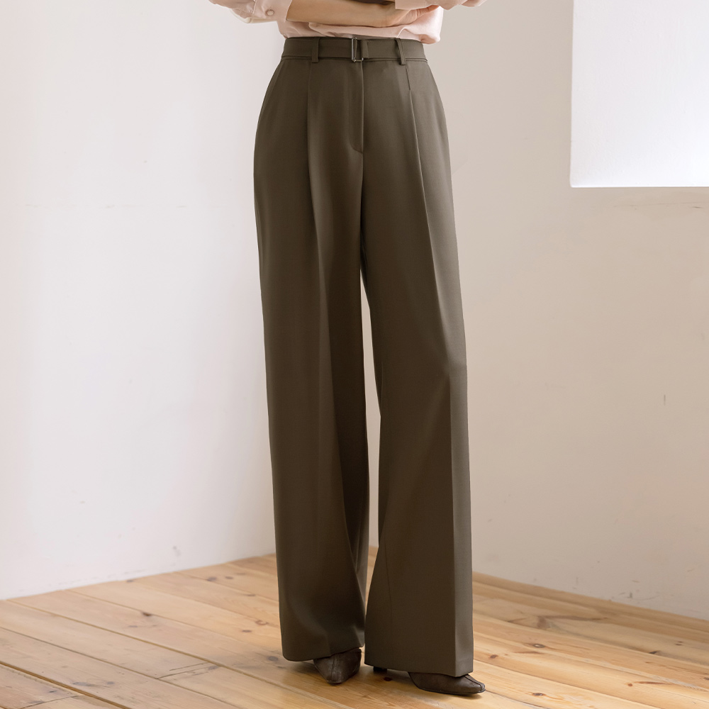 後面バンド ピンタック ワイドフィット スレックス(+ベルト)