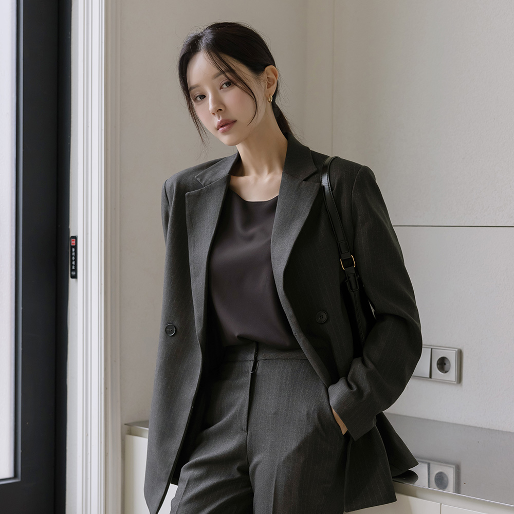 ストライプ フォーマル ルーズ Set-up ジャケット