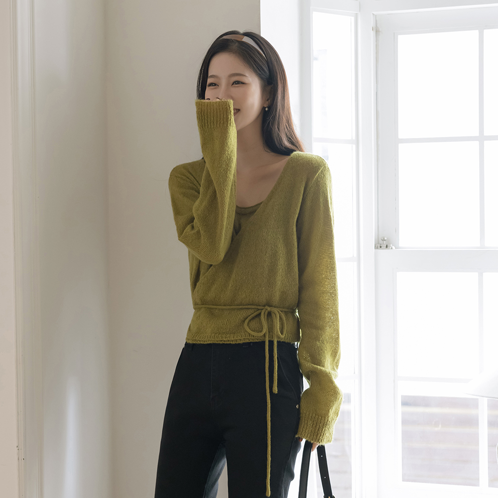 솔티드 ウール&モヘア ラップ ニット