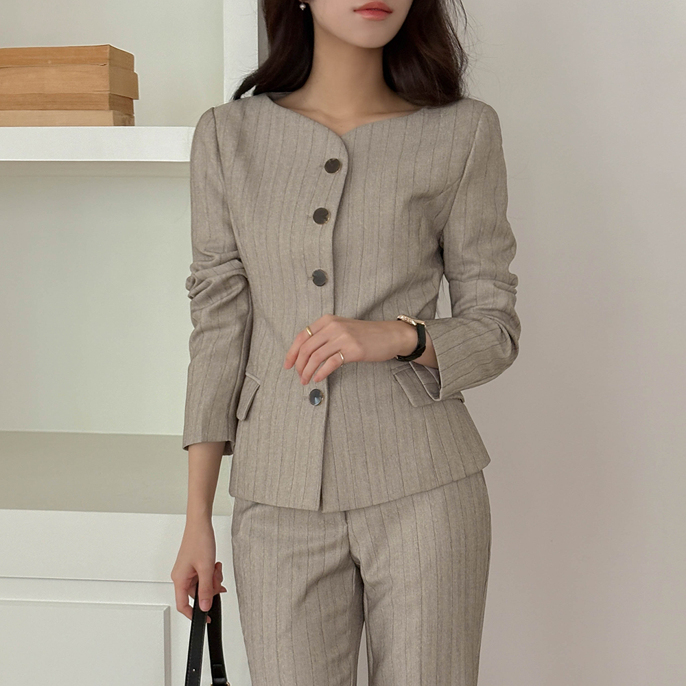 ストライプ スリムフィット Set-up ジャケット