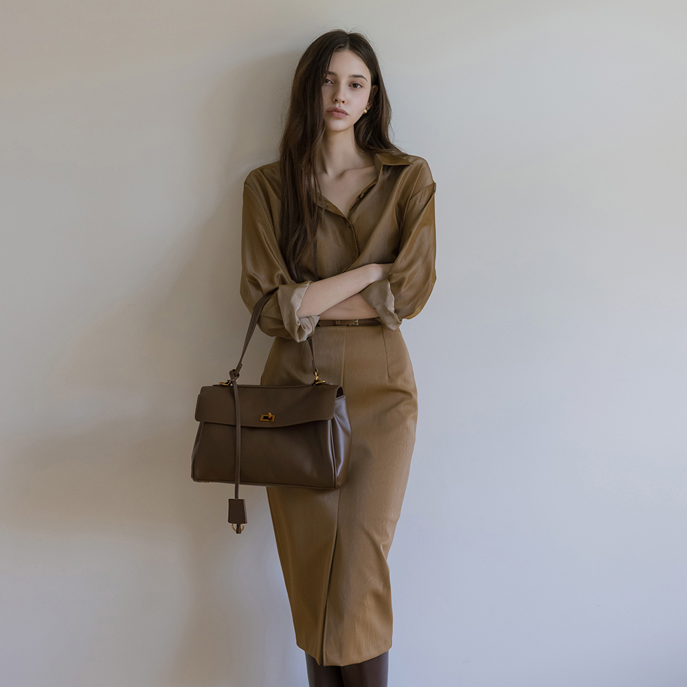 コーティング ベルティード Hライン Set-up ロング スカート