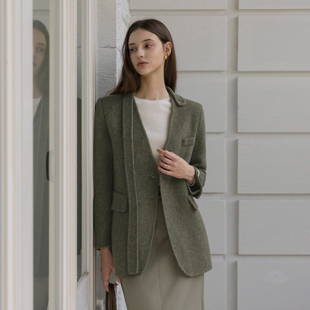 フルール ウール ハーフ ハンドメード コート(+タイ)