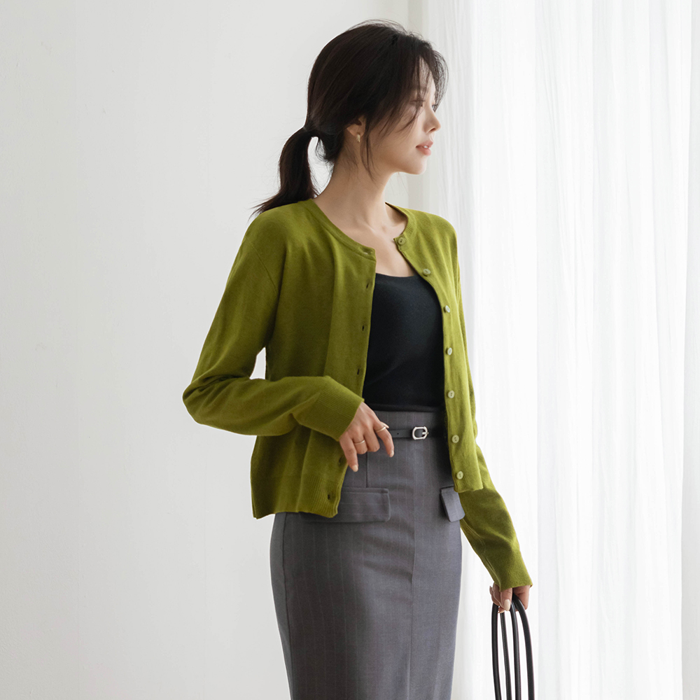 All Day ラウンドネック ニット カーディガン