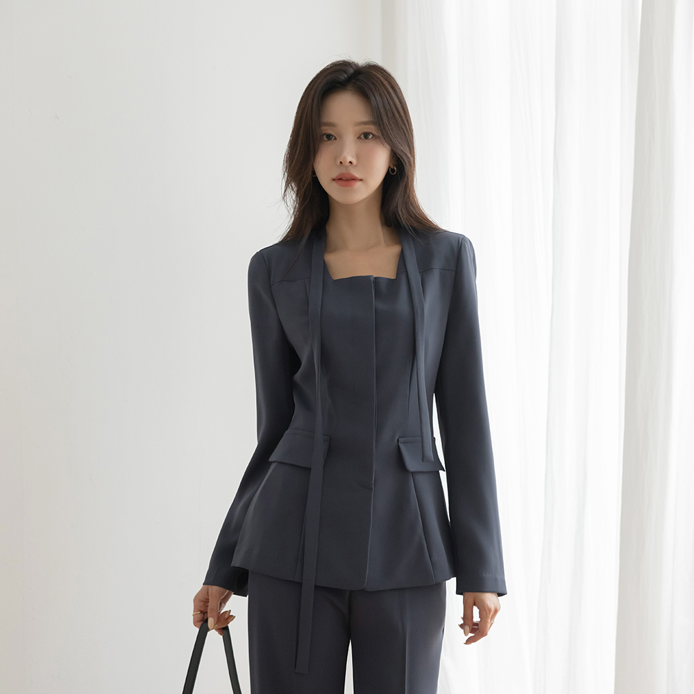 ローラ スクエアネック Set-up ジャケット(+スカーフ)