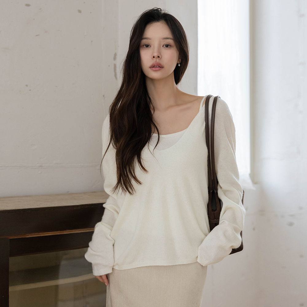 きれいなフィット ウール&カシミア 袖なし&ニット SET