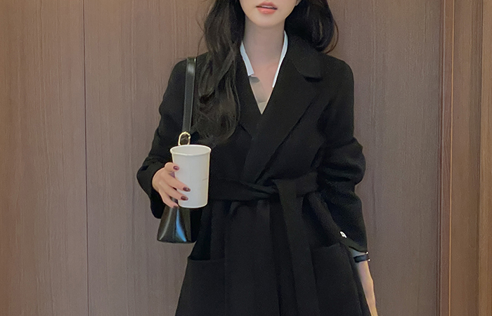 エッジ ウール ハーフ ハンドメード コート(+ベルト)