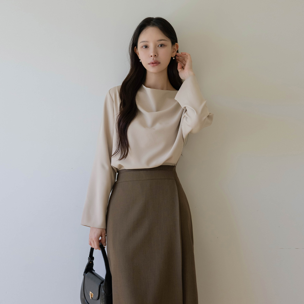 Mine フェミニン カウルネック ブラウス