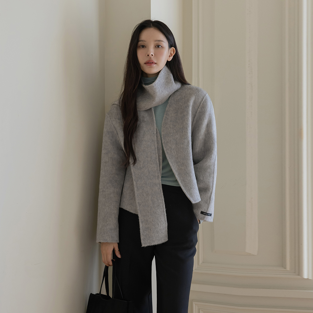 プレミアム ウール&アンゴラ ハンドメード ジャケット(+マフラー)