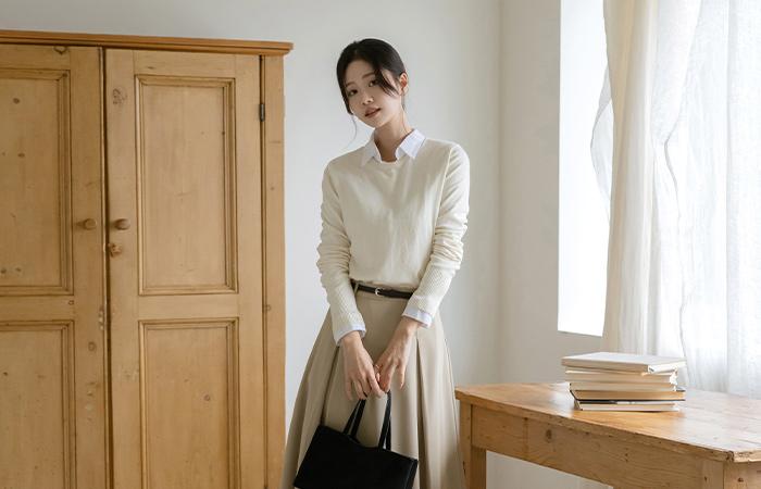 ソフト 袖 ボタン カシミア ニット