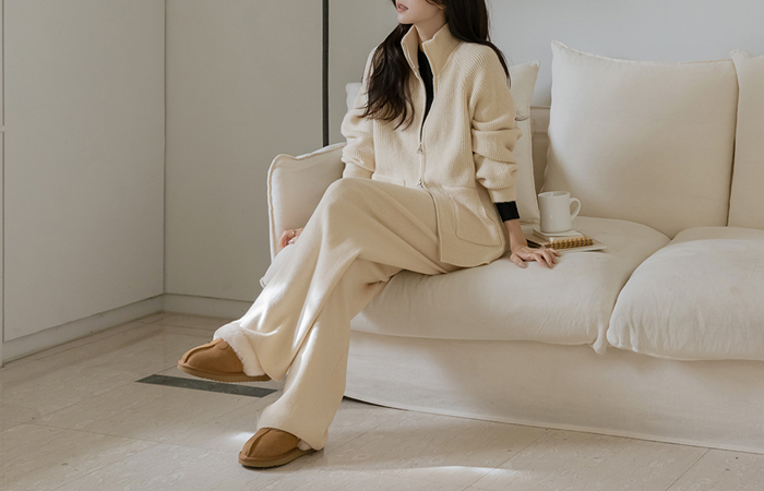 コージー ツーウエー ニット ジップアップ&パンツ SET